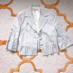 Light Blue-grey Striped Blazer